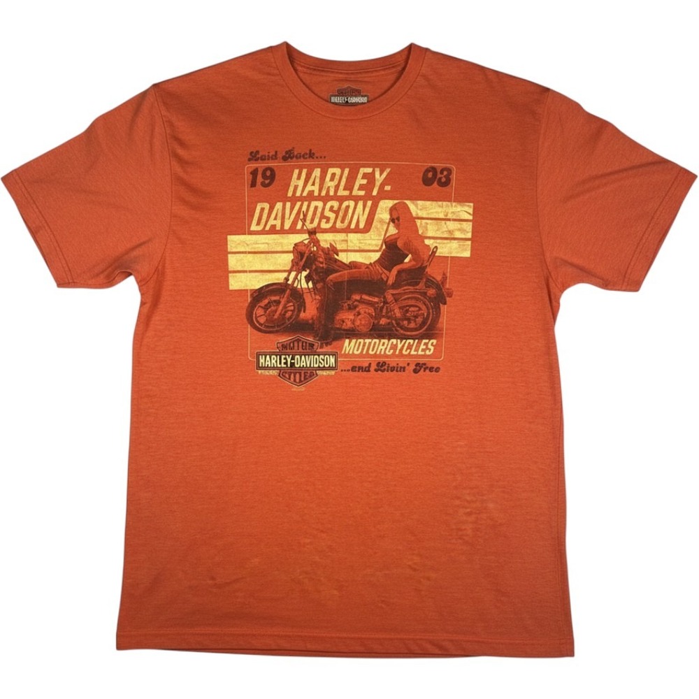 Harley-Davidson Graphic T-Shirt Mens XXL Orange Heather F.X. Caprara NY 2017